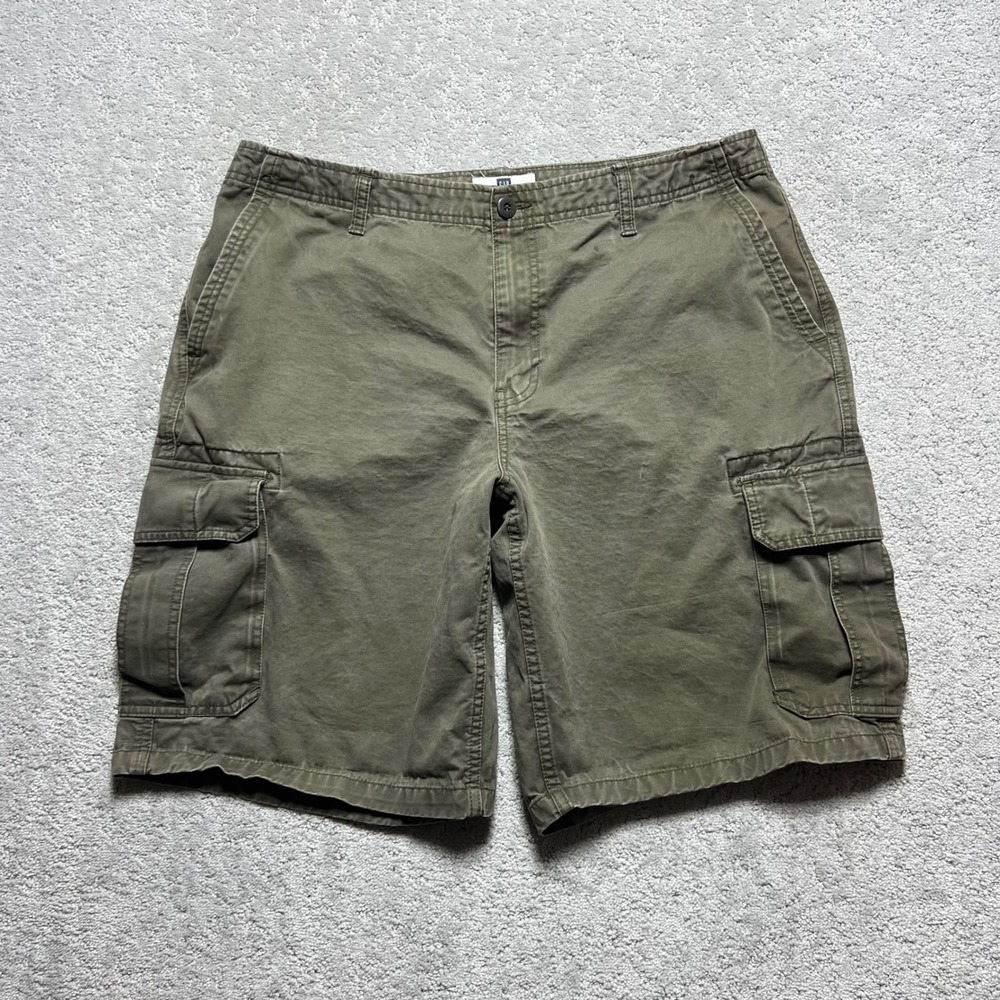 VINTAGE‎ Gap Cargo Shorts Mens 38 Green Cotton Distressed Utility Gorpcore Y2k